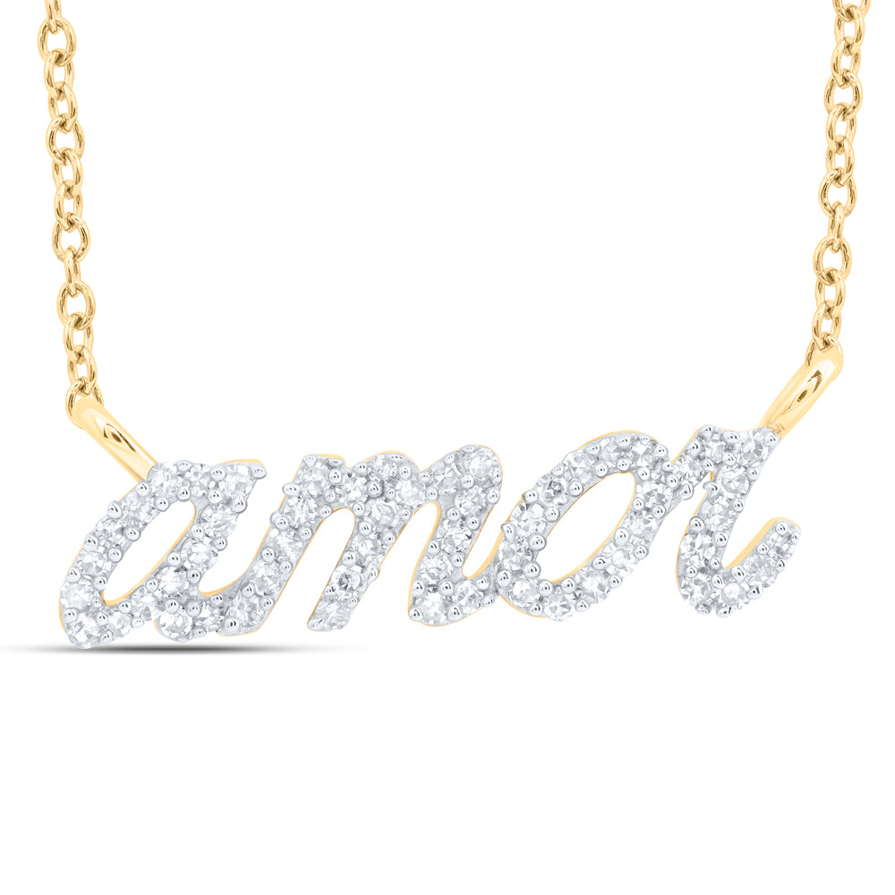 10kt Yellow Or White Gold Natural Diamond Necklace, Length: 18 Inch