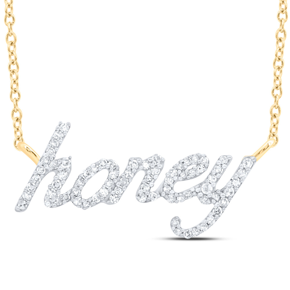 10kt Yellow Or White Gold Natural Diamond Necklace, Length: 18 Inch