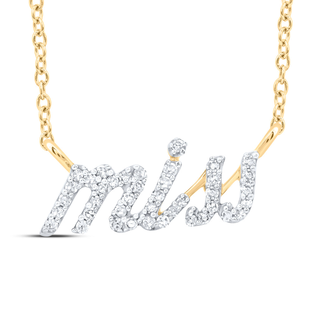 10kt Yellow Or White Gold Natural Diamond Necklace, Length: 18 Inch