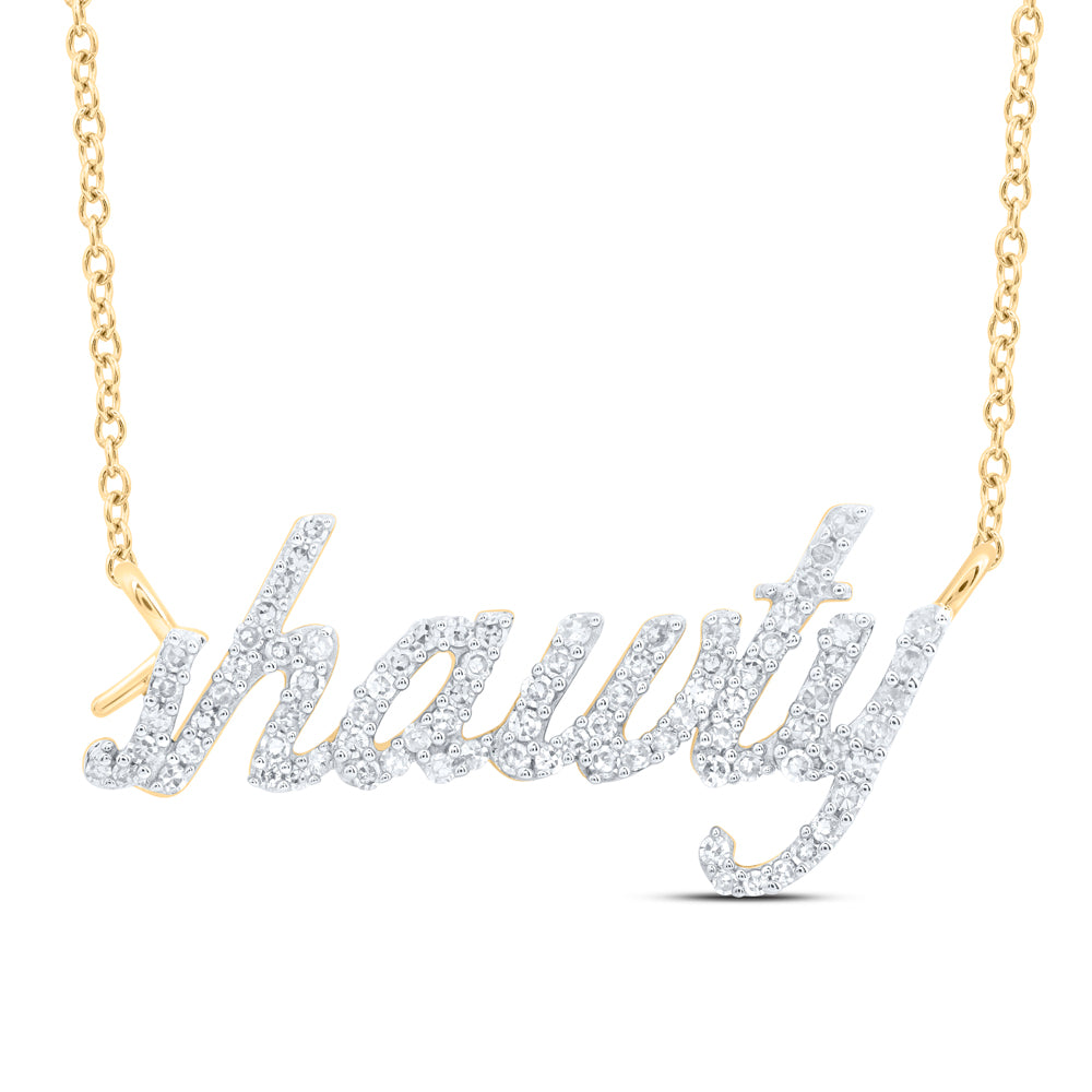 10kt Yellow Or White Gold Natural Diamond Necklace, Length: 18 Inch