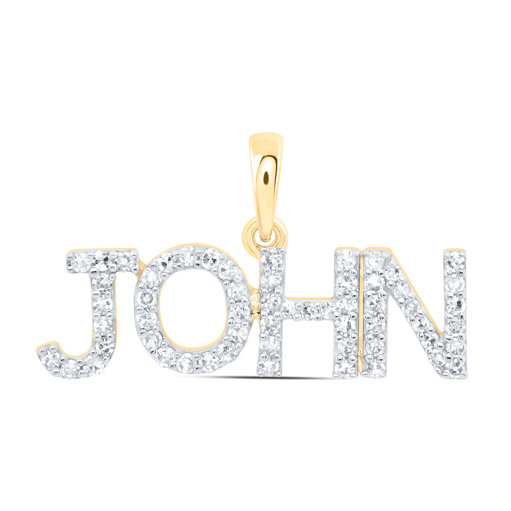 10kt Yellow Or White Gold Natural Diamond Fashion "john" Pendant