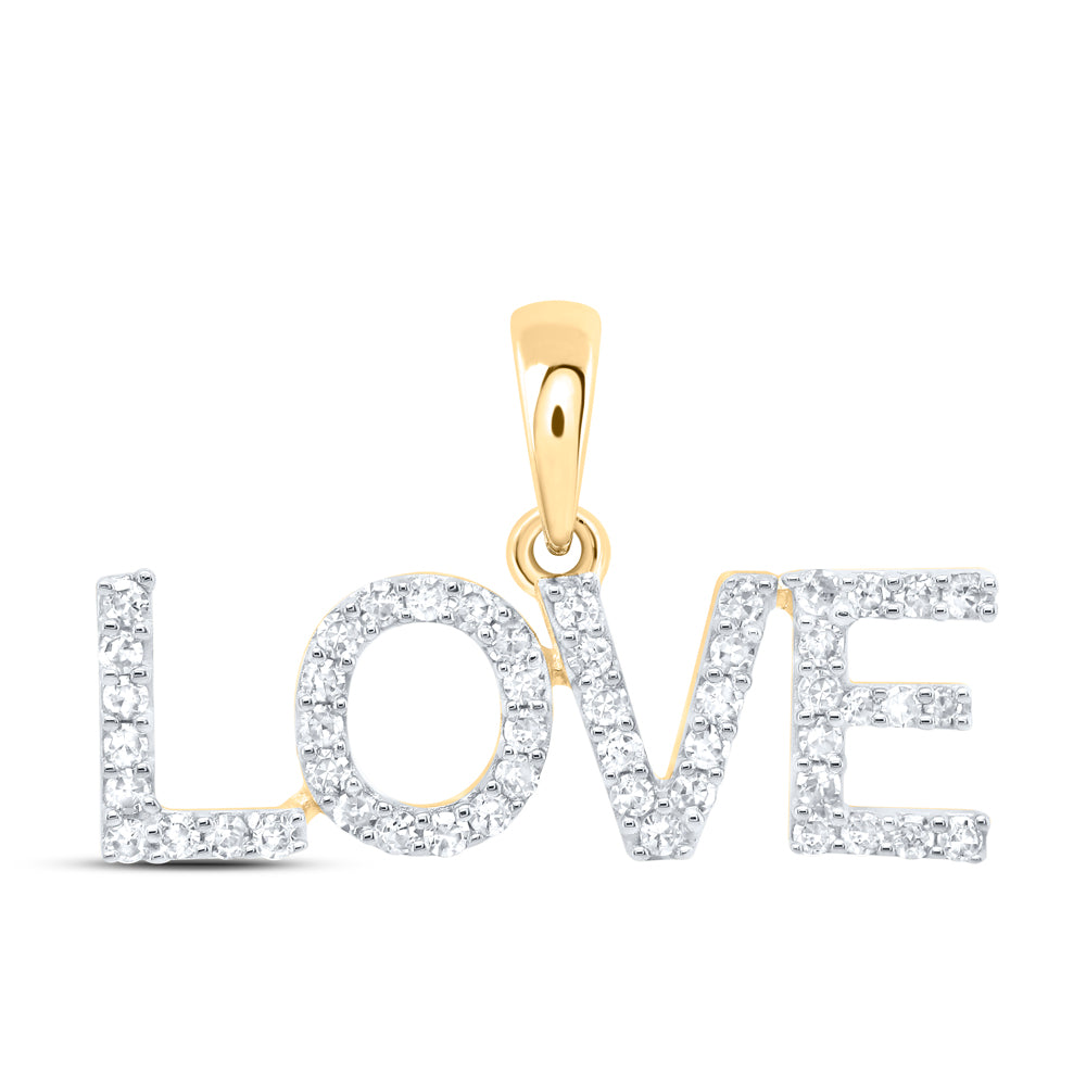 10kt Yellow Or White Gold Natural Diamond Fashion "love" Pendant