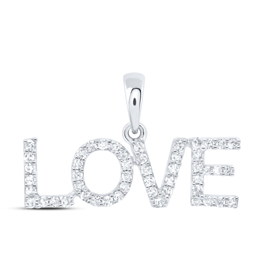 10kt Yellow Or White Gold Natural Diamond Fashion "love" Pendant