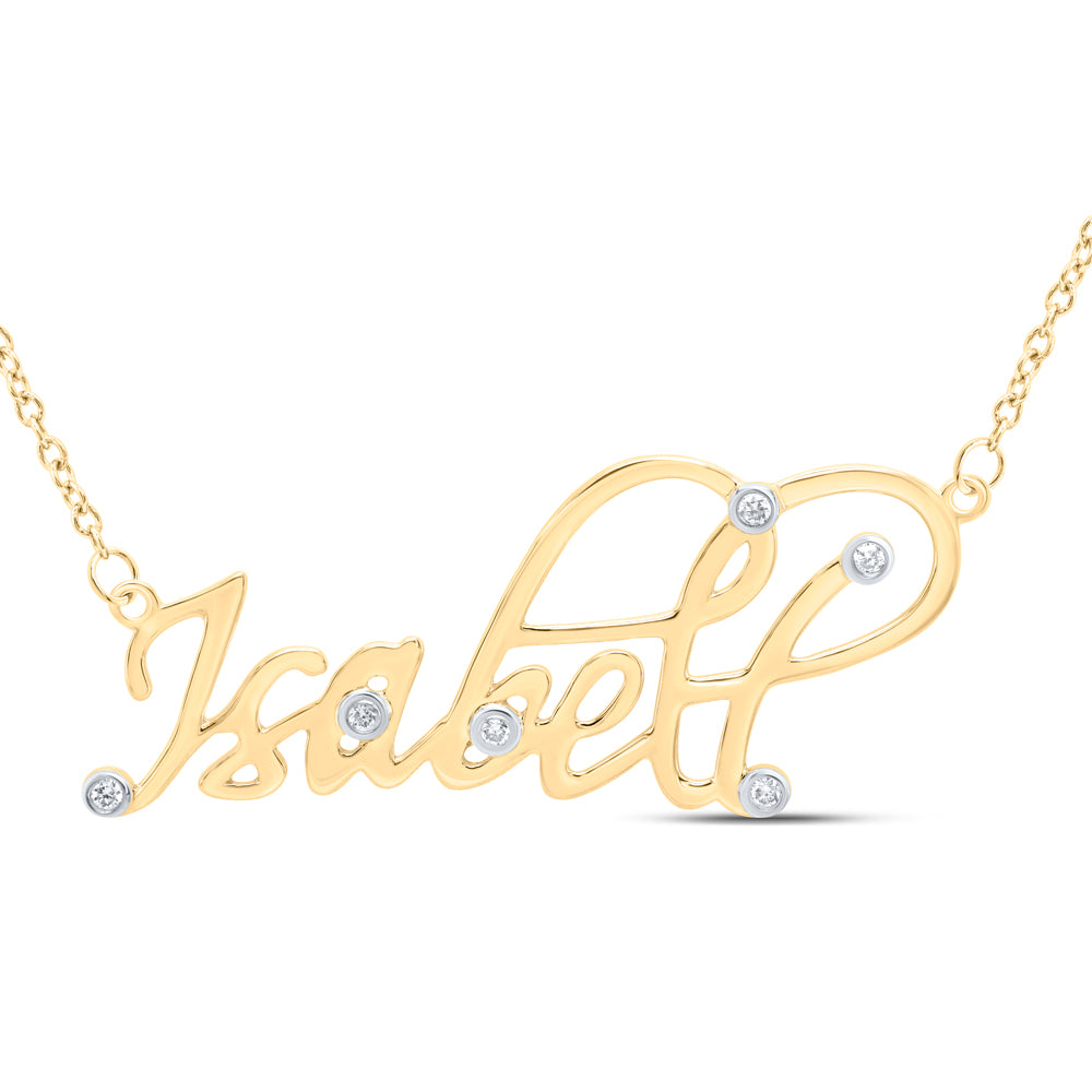 10kt Yellow Gold Natural Diamond Necklace, Length: 18 Inch