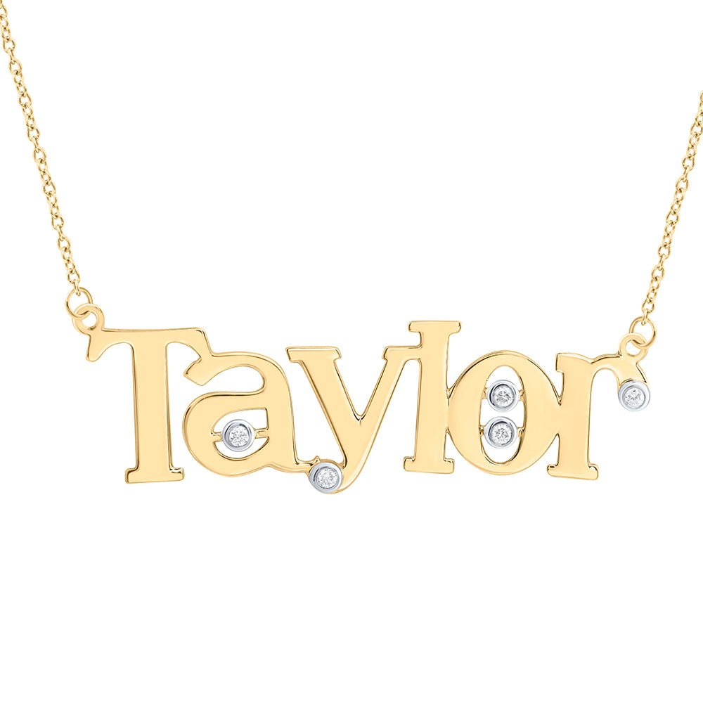 10kt Yellow Gold Natural Diamond Necklace, Length: 18 Inch