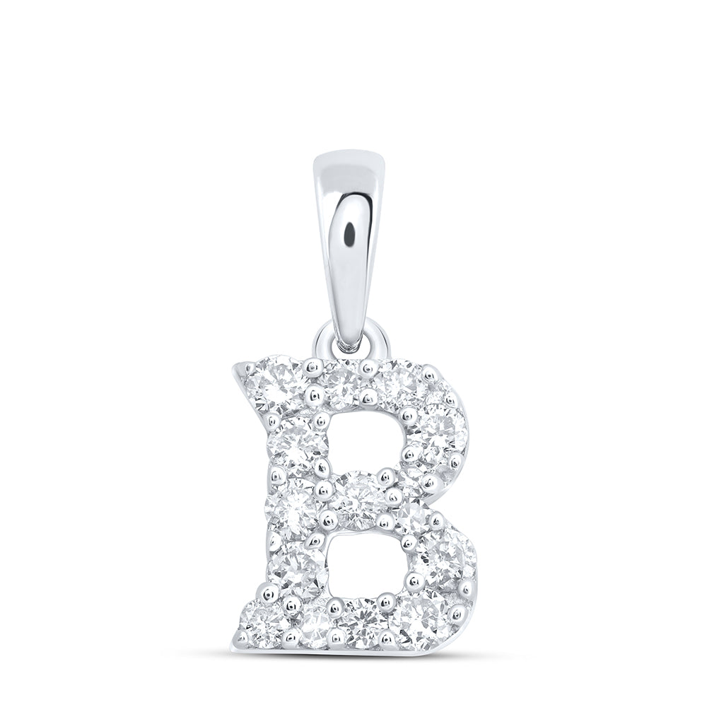 10kt Yellow Or White Or Rose Gold Natural Diamond Initial Pendant