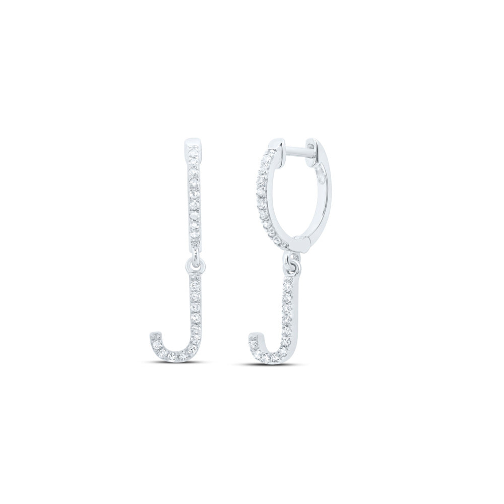10kt Yellow Or White Gold Natural Diamond Initial Dangling Earring