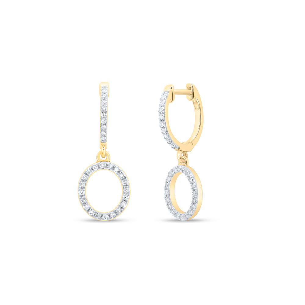10kt Yellow Or White Gold Natural Diamond Initial Dangling Earring