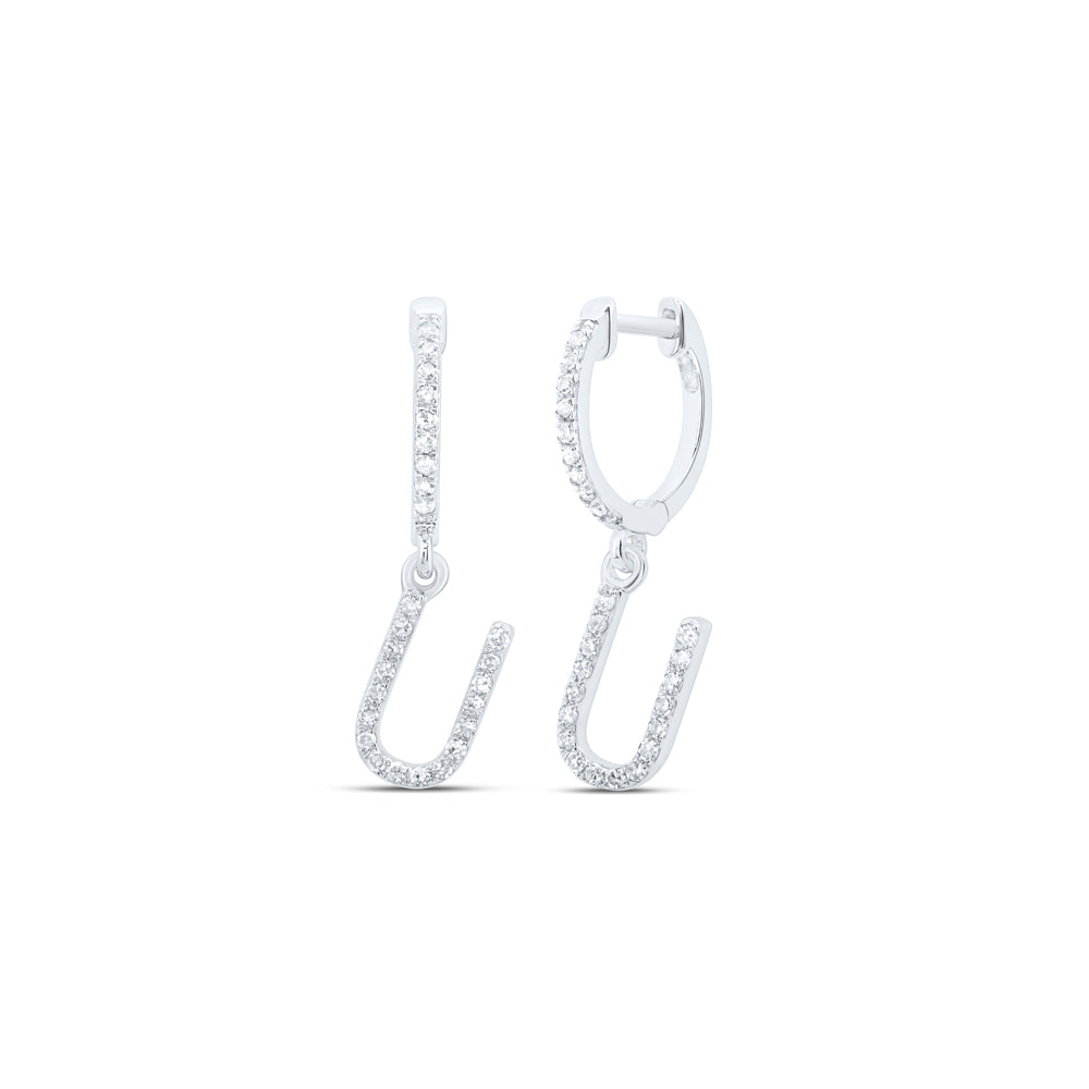 10kt Yellow Or White Gold Natural Diamond Initial Dangling Earring