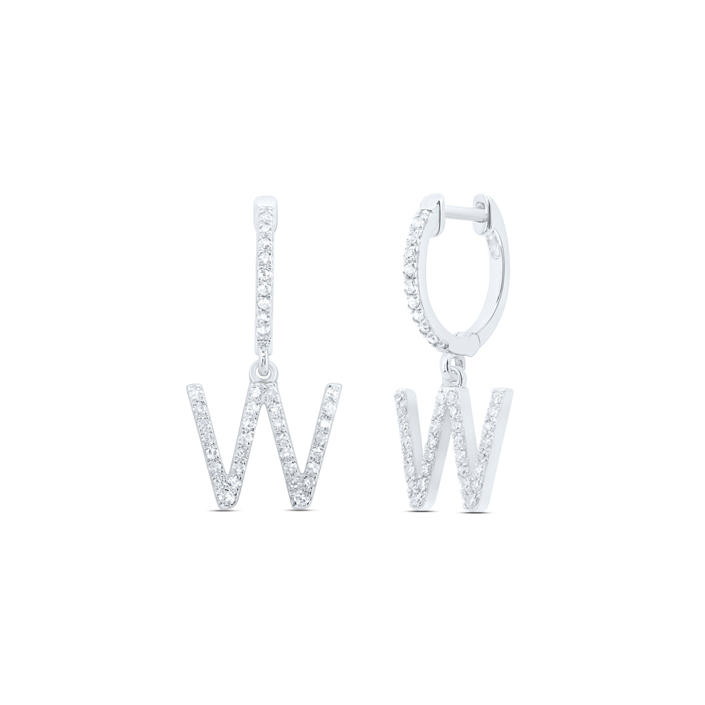 10kt Yellow Or White Gold Natural Diamond Initial Dangling Earring