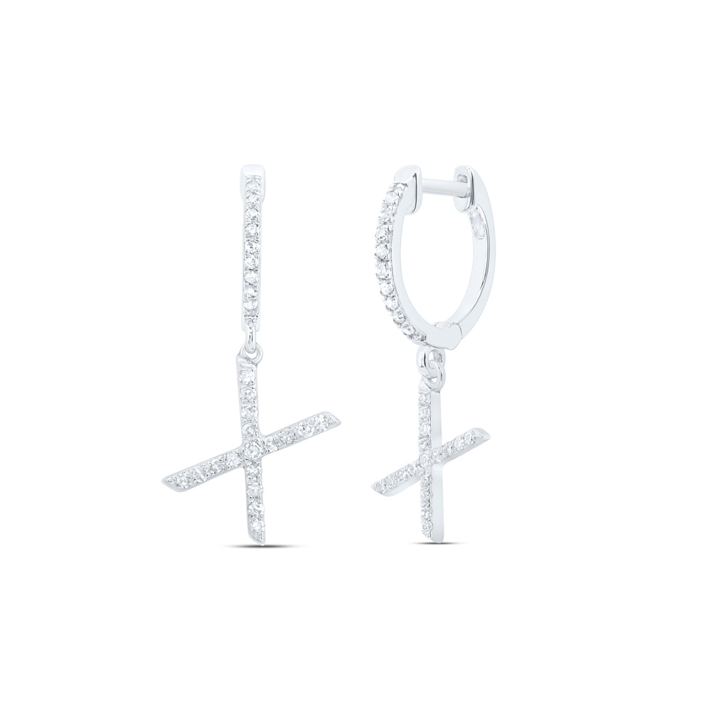 10kt Yellow Or White Gold Natural Diamond Initial Dangling Earring