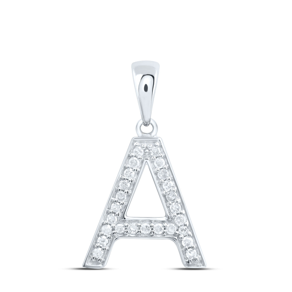 10kt Yellow Or White Gold Natural Diamond Initial Pendant