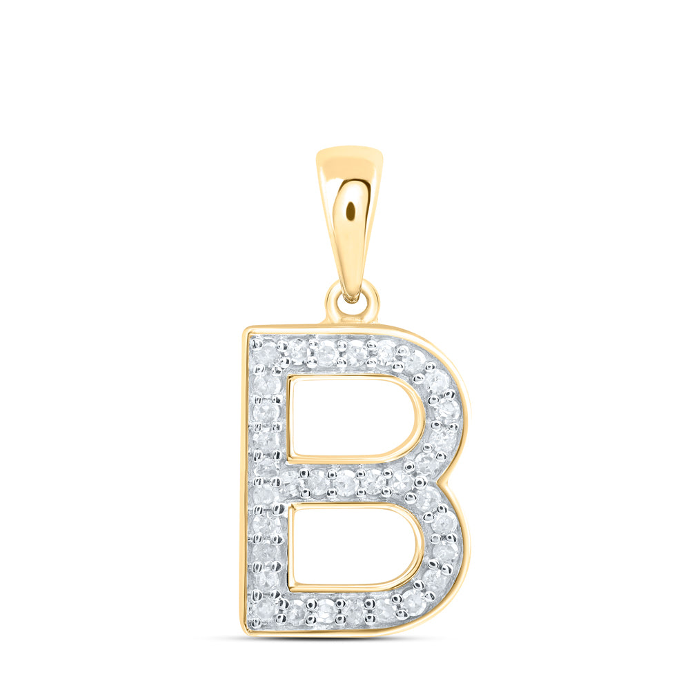 10kt Yellow Or White Gold Natural Diamond Initial Pendant