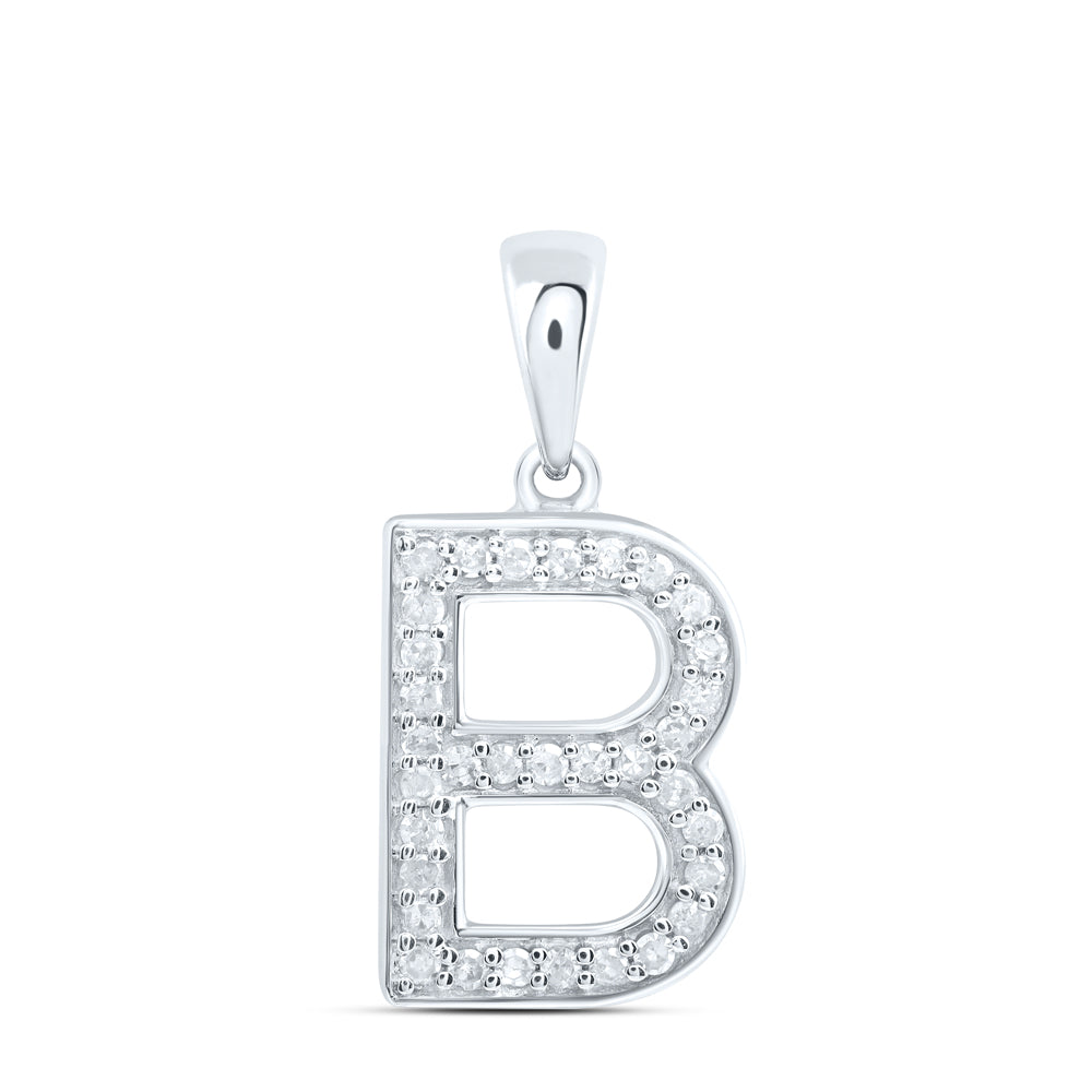 10kt Yellow Or White Gold Natural Diamond Initial Pendant