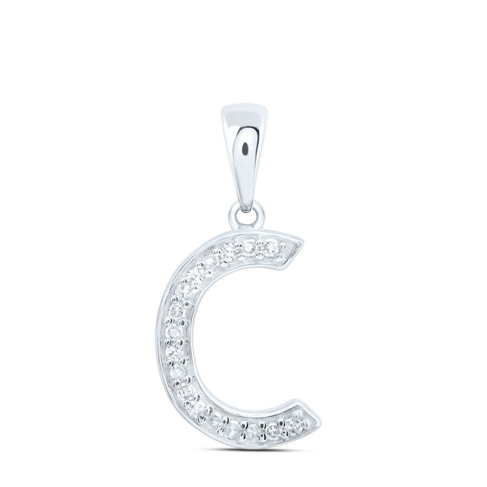 10kt Yellow Or White Gold Natural Diamond Initial Pendant