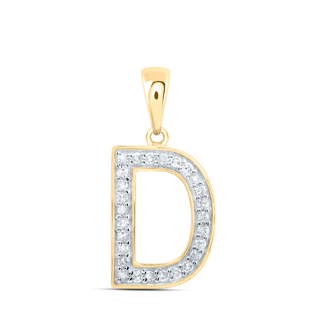 10kt Yellow Or White Gold Natural Diamond Initial Pendant