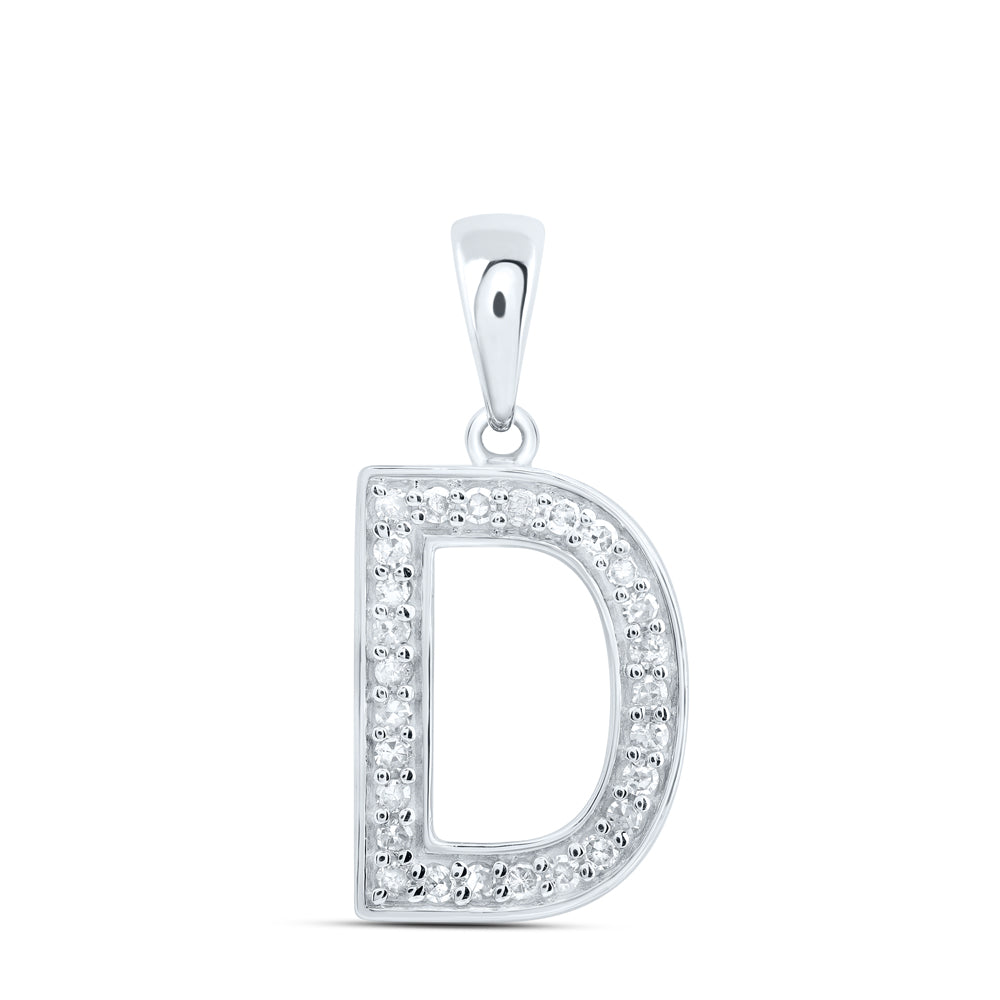 10kt Yellow Or White Gold Natural Diamond Initial Pendant