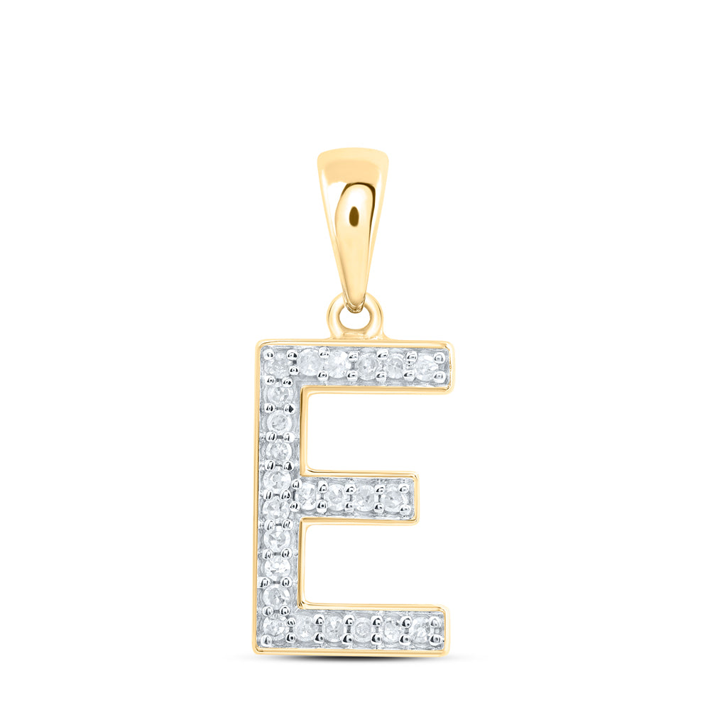 10kt Yellow Or White Gold Natural Diamond Initial Pendant
