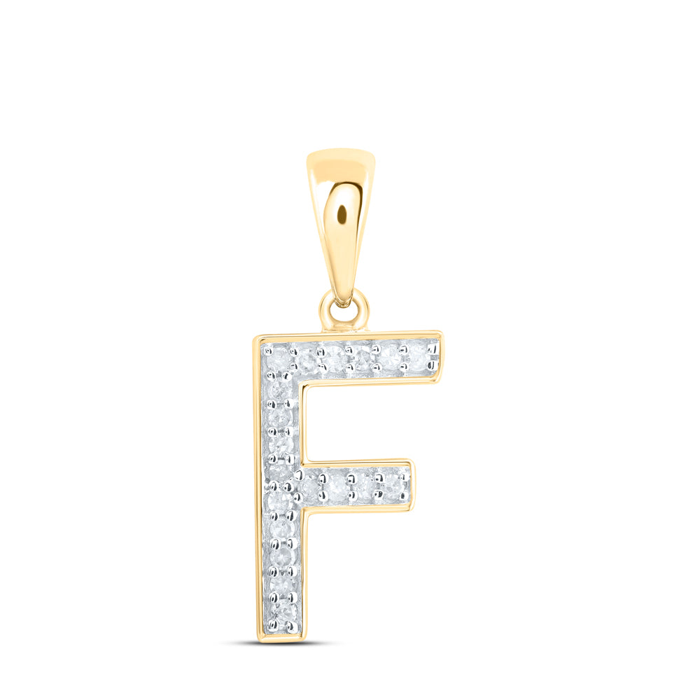 10kt Yellow Or White Gold Natural Diamond Initial Pendant
