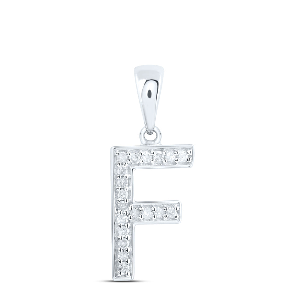 10kt Yellow Or White Gold Natural Diamond Initial Pendant