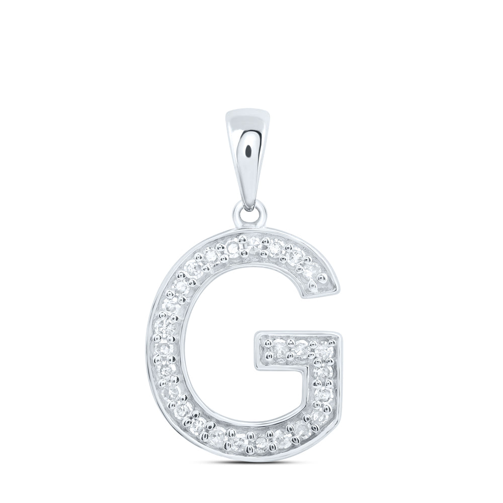 10kt Yellow Or White Gold Natural Diamond Initial Pendant