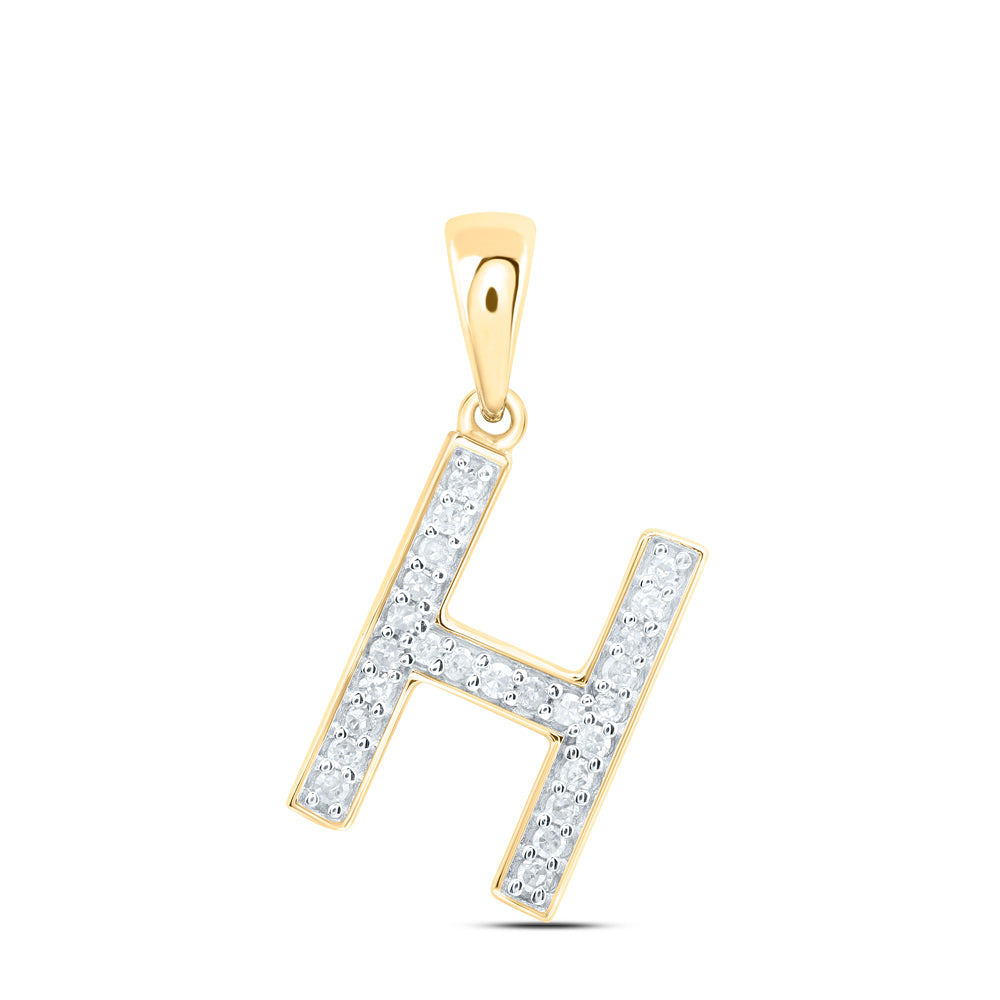 10kt Yellow Or White Gold Natural Diamond Initial Pendant