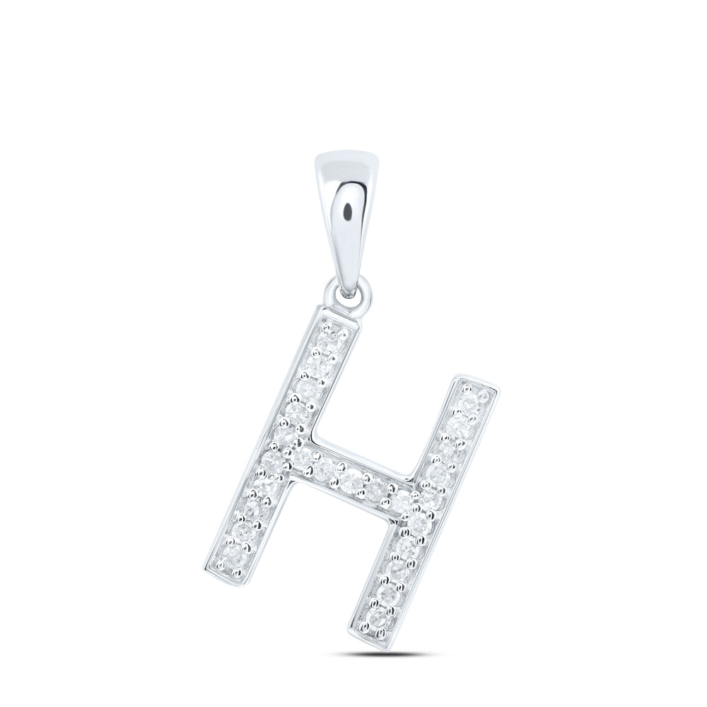 10kt Yellow Or White Gold Natural Diamond Initial Pendant