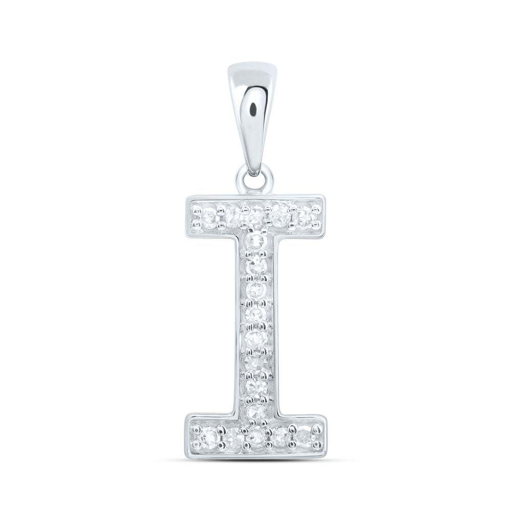 10kt Yellow Or White Gold Natural Diamond Initial Pendant