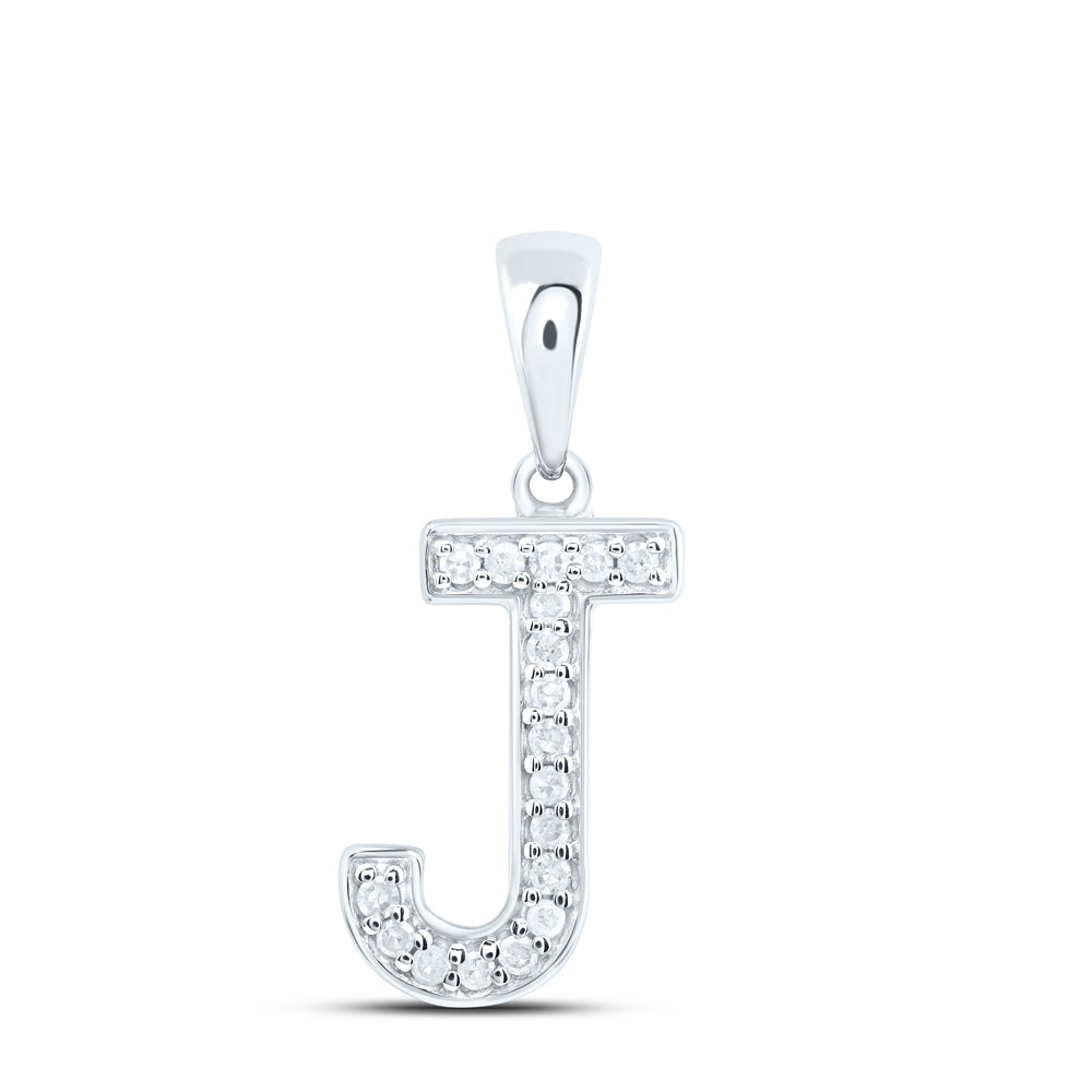 10kt Yellow Or White Gold Natural Diamond Initial Pendant