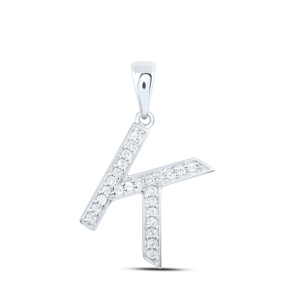 10kt Yellow Or White Gold Natural Diamond Initial Pendant