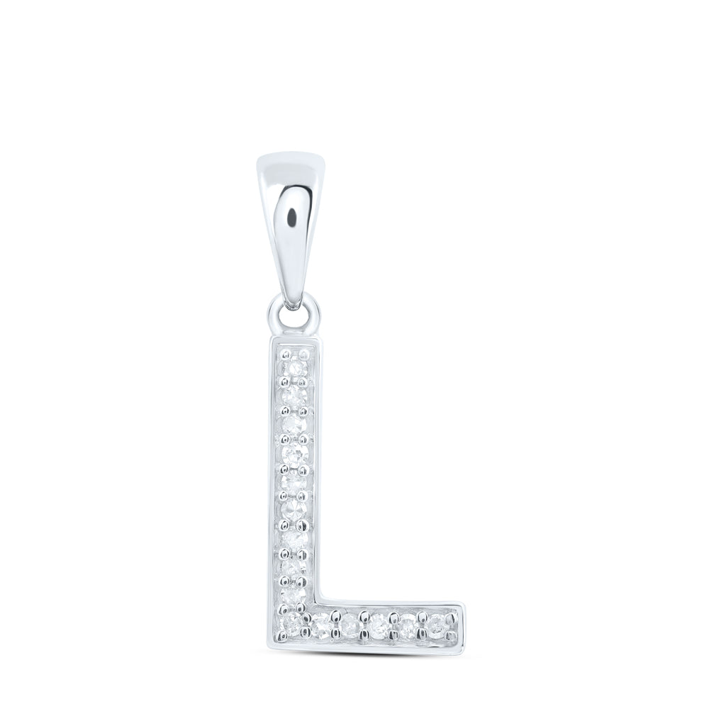 10kt Yellow Or White Gold Natural Diamond Initial Pendant