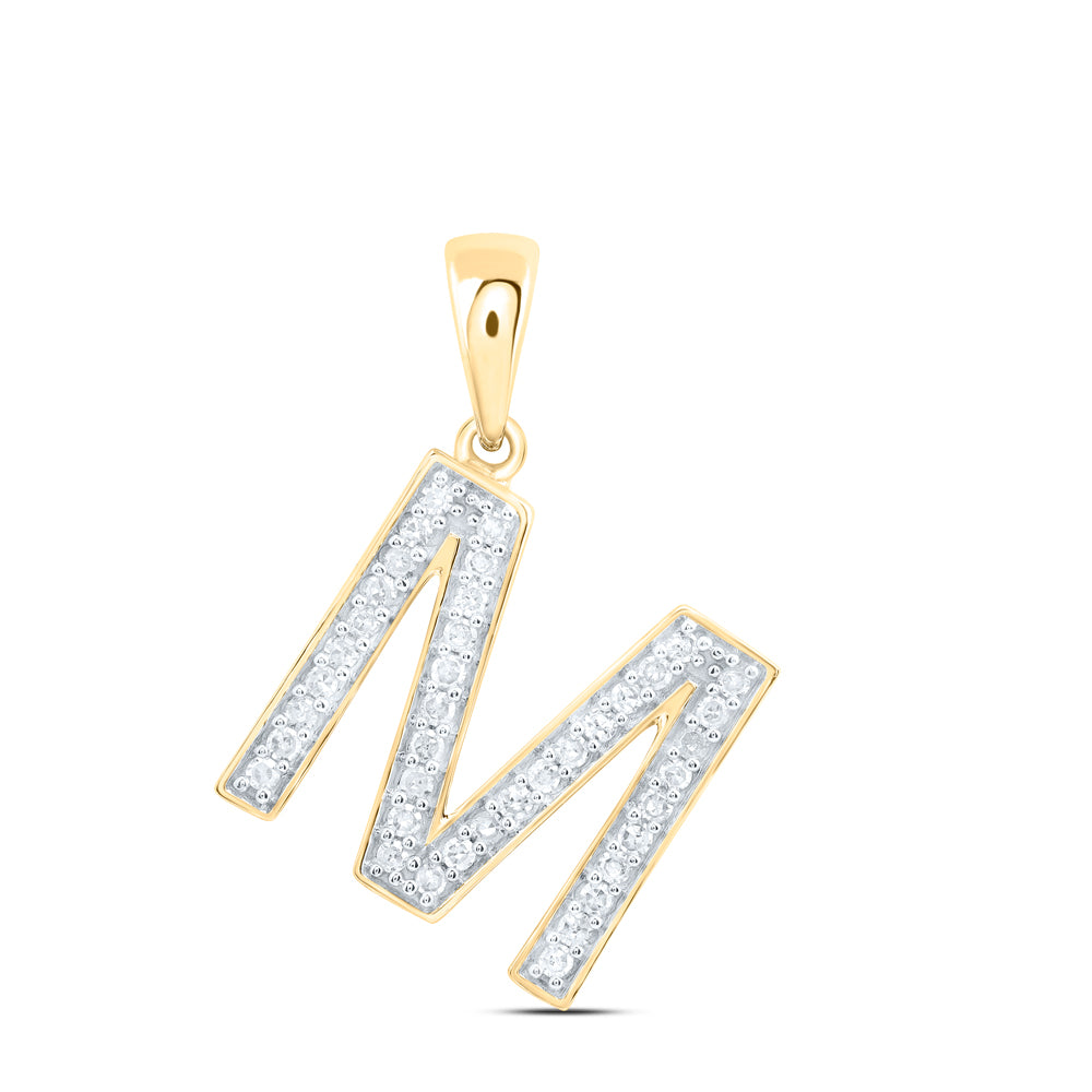 10kt Yellow Or White Gold Natural Diamond Initial Pendant