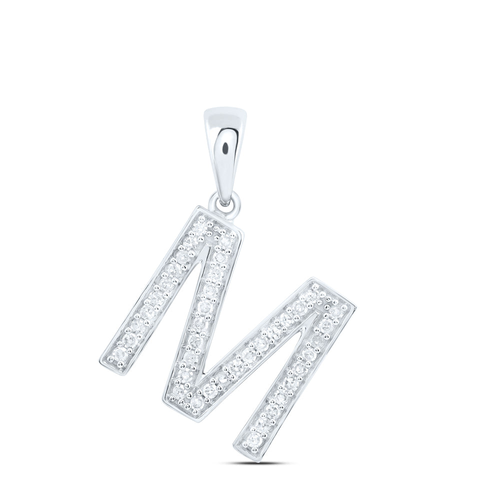 10kt Yellow Or White Gold Natural Diamond Initial Pendant