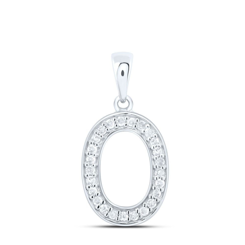 10kt Yellow Or White Gold Natural Diamond Initial Pendant