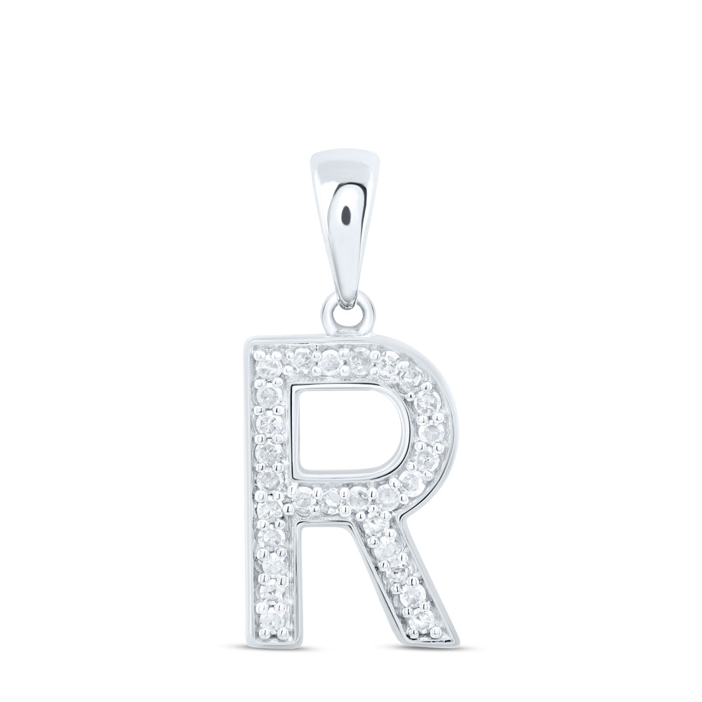 10kt Yellow Or White Gold Natural Diamond Initial Pendant