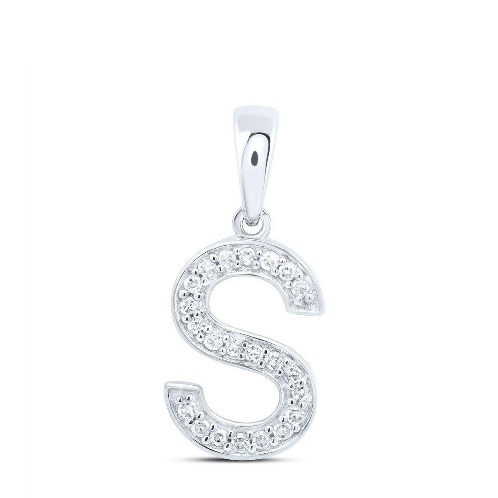 10kt Yellow Or White Gold Natural Diamond Initial Pendant