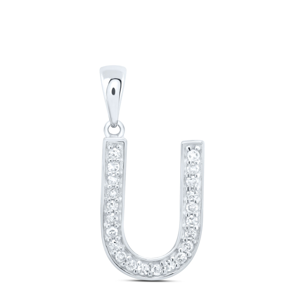10kt Yellow Or White Gold Natural Diamond Initial Pendant