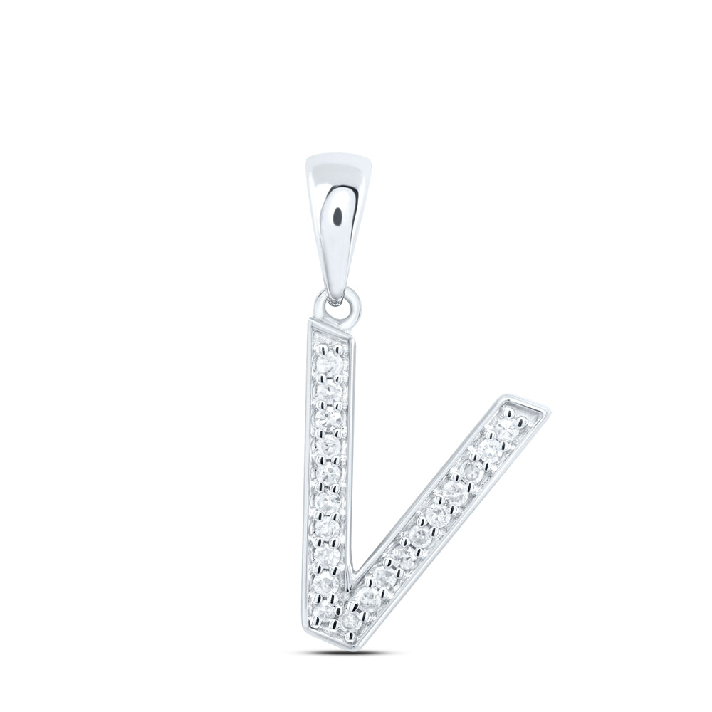 10kt Yellow Or White Gold Natural Diamond Initial Pendant