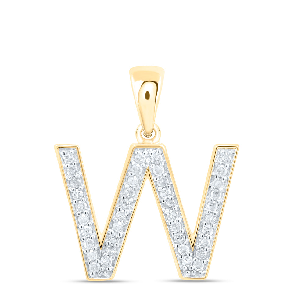 10kt Yellow Or White Gold Natural Diamond Initial Pendant