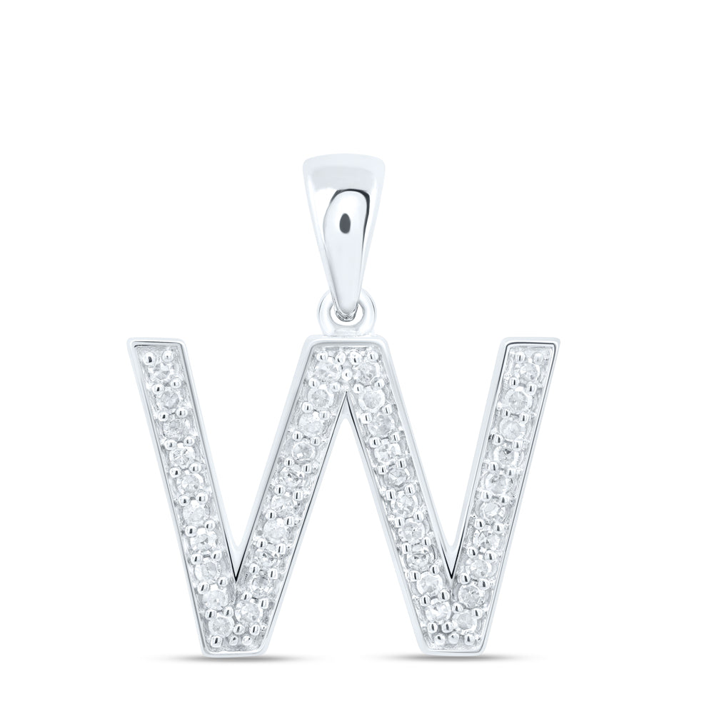 10kt Yellow Or White Gold Natural Diamond Initial Pendant