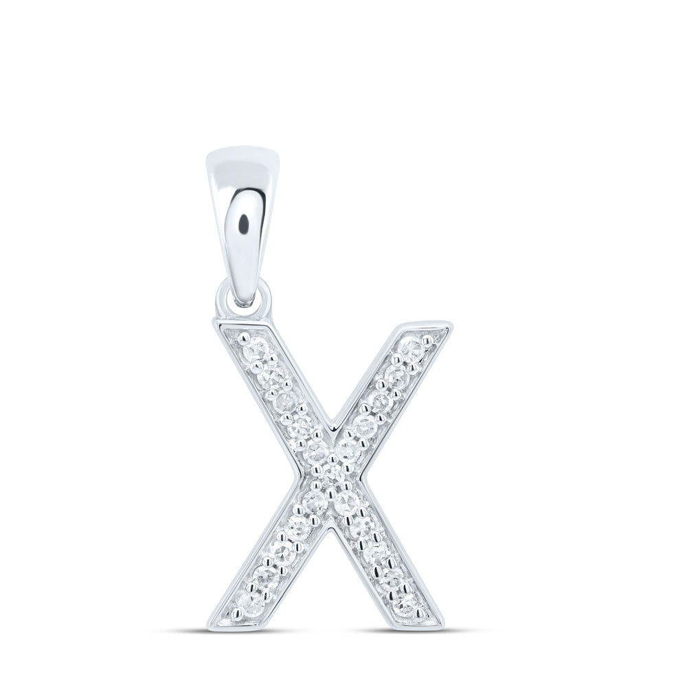 10kt Yellow Or White Gold Natural Diamond Initial Pendant