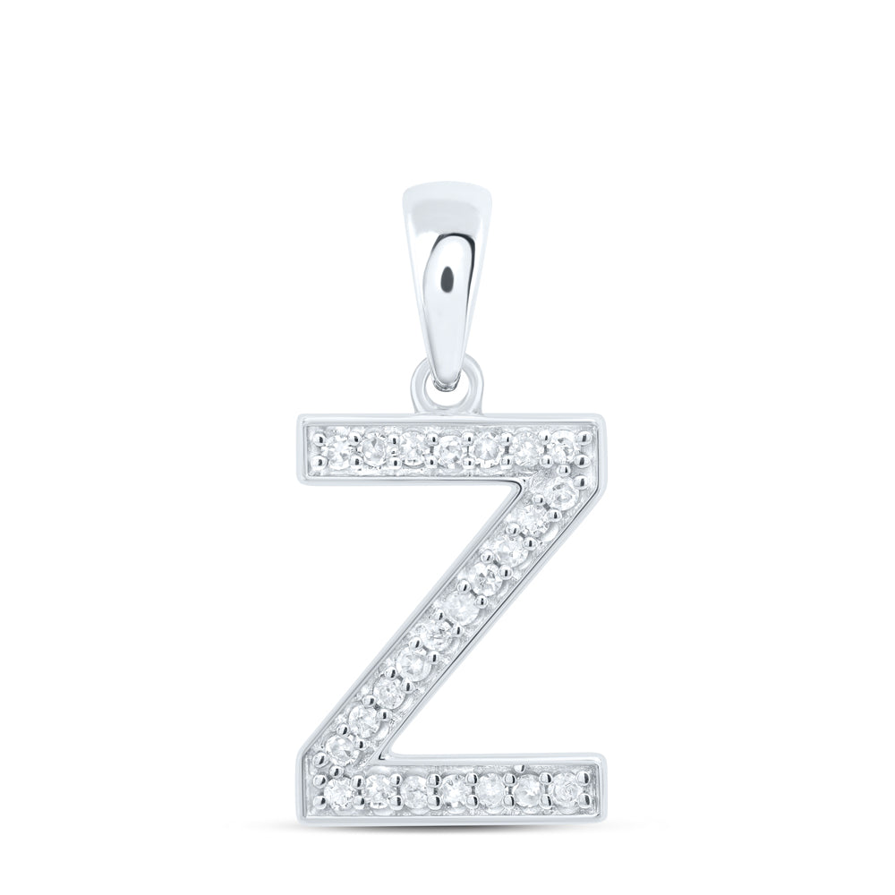 10kt Yellow Or White Gold Natural Diamond Initial Pendant