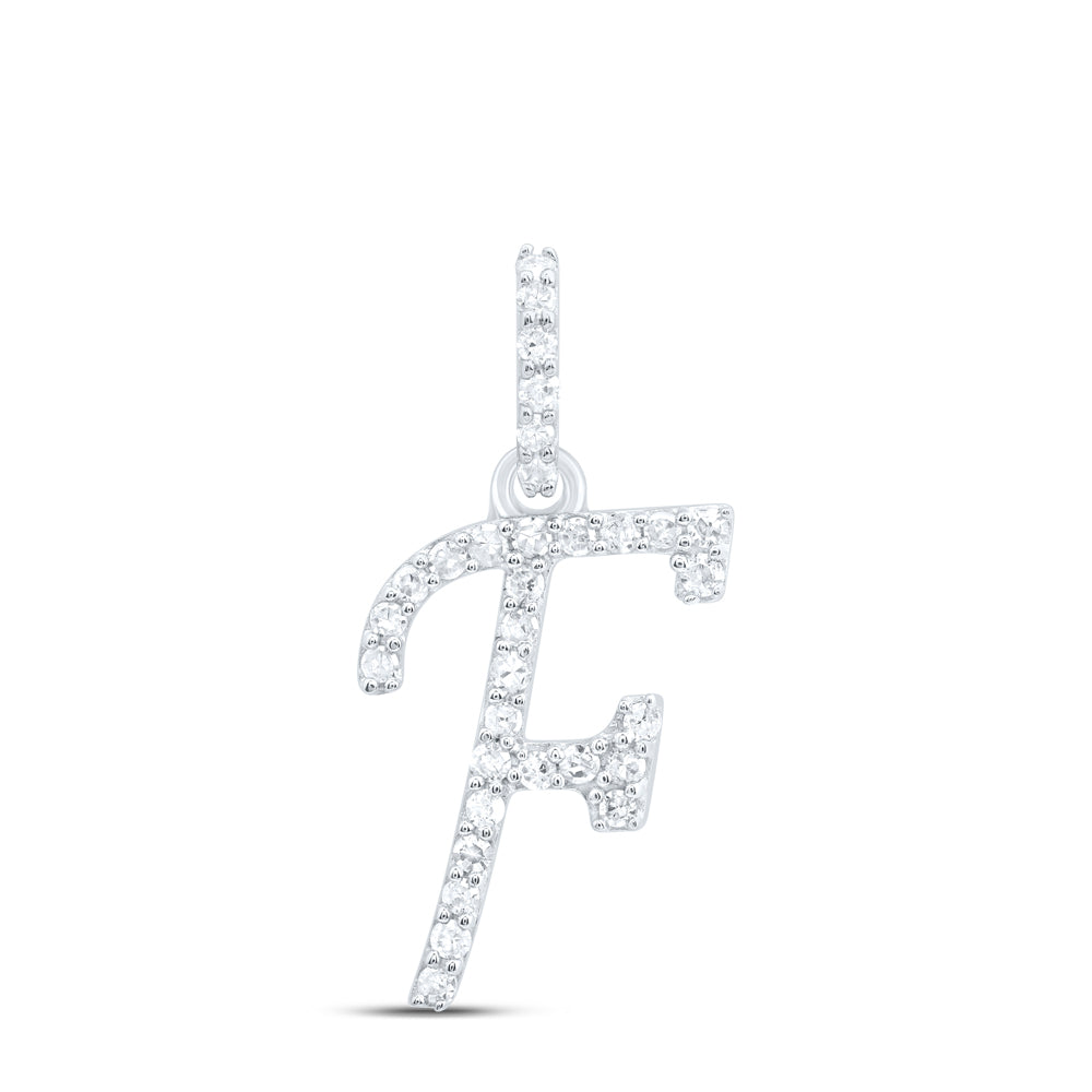 10kt Yellow Or White Gold Natural Diamond Initial Pendant