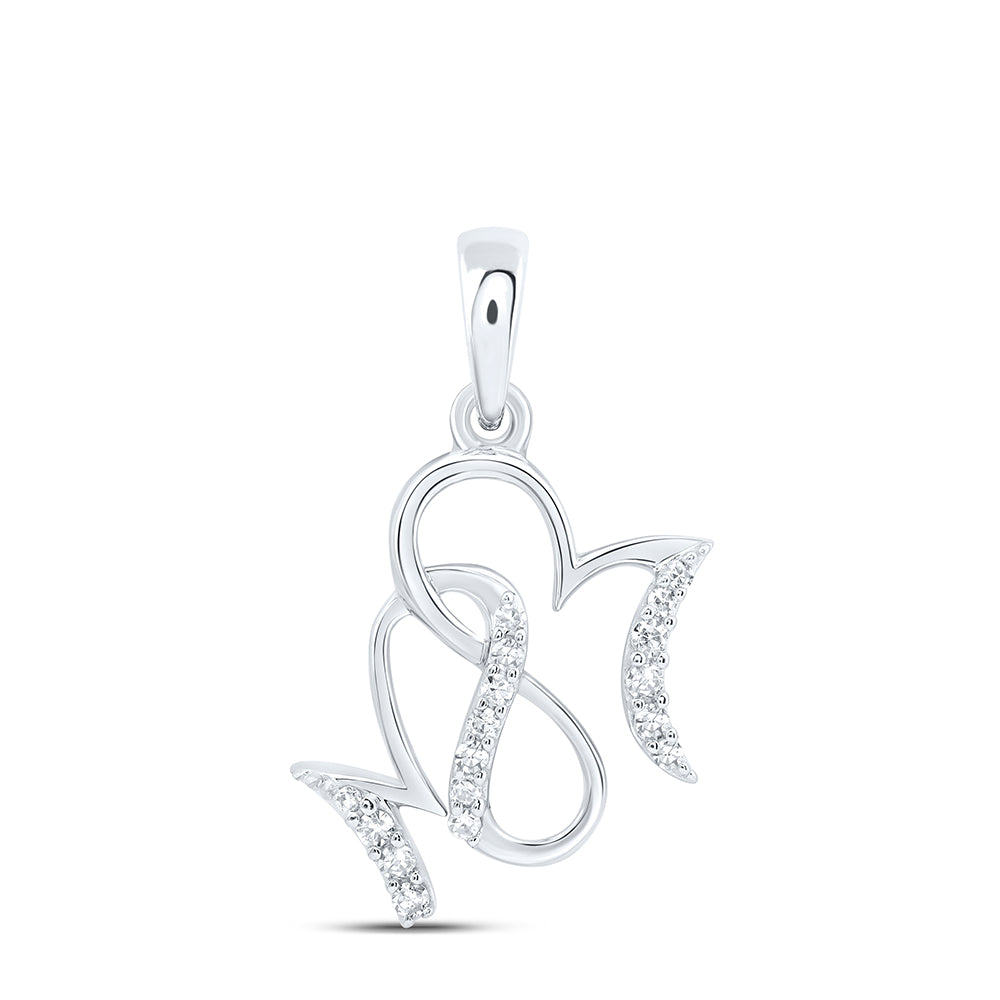 10kt Yellow Gold Natural Diamond "mom" Pendant