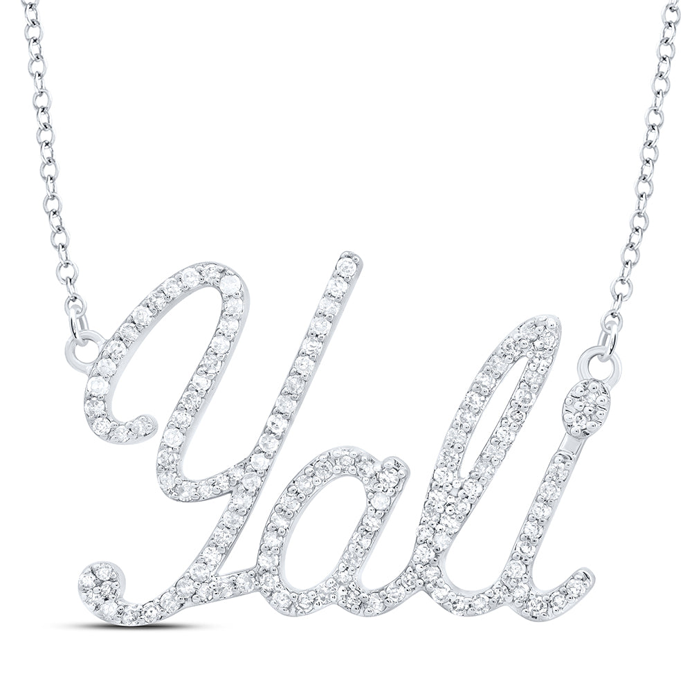 10kt White Gold 1/2 Cttw Diamond " Yali " Necklace