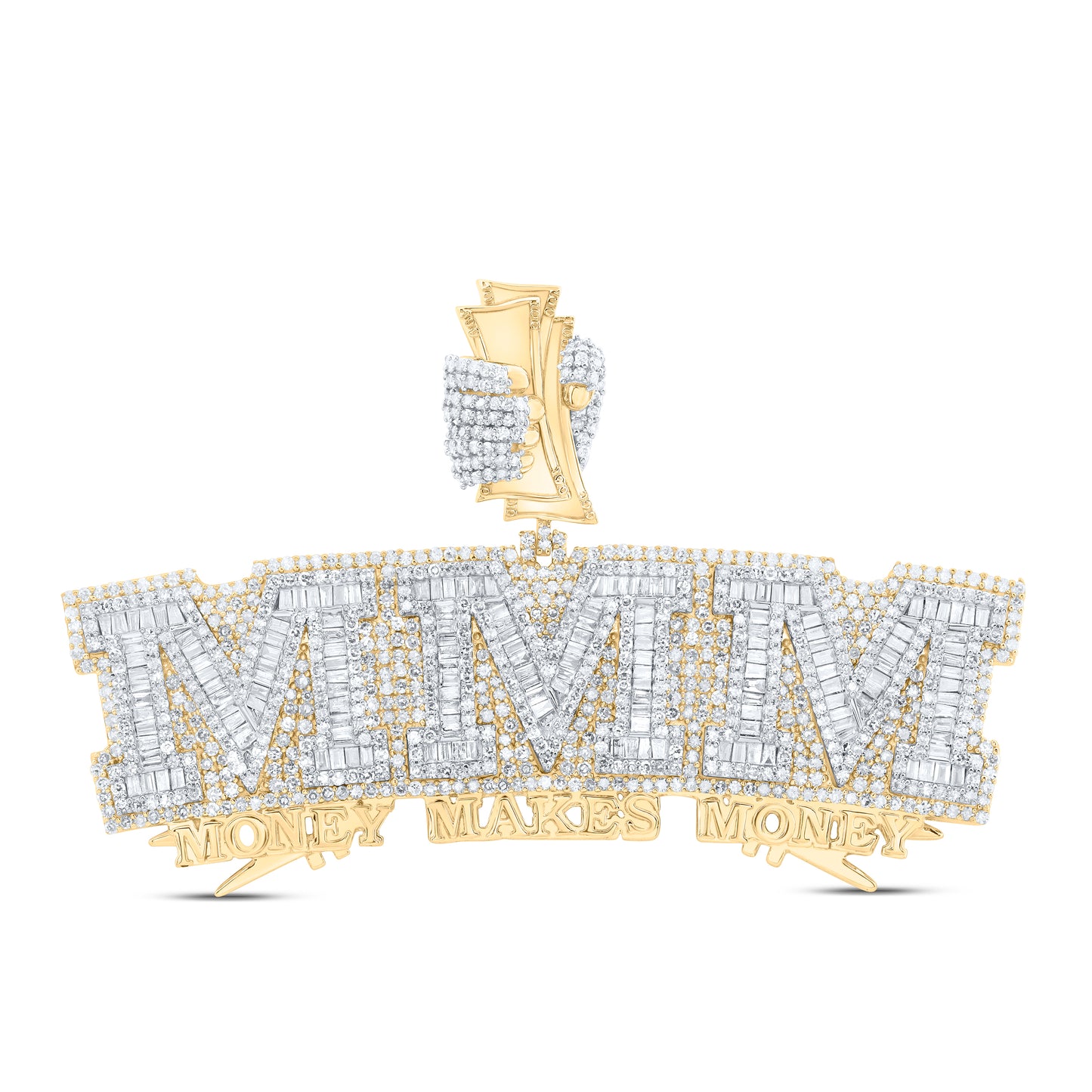 10kt Yellow Gold 4 3/8 Cttw Natural Diamond " Mmm" Mens Charm