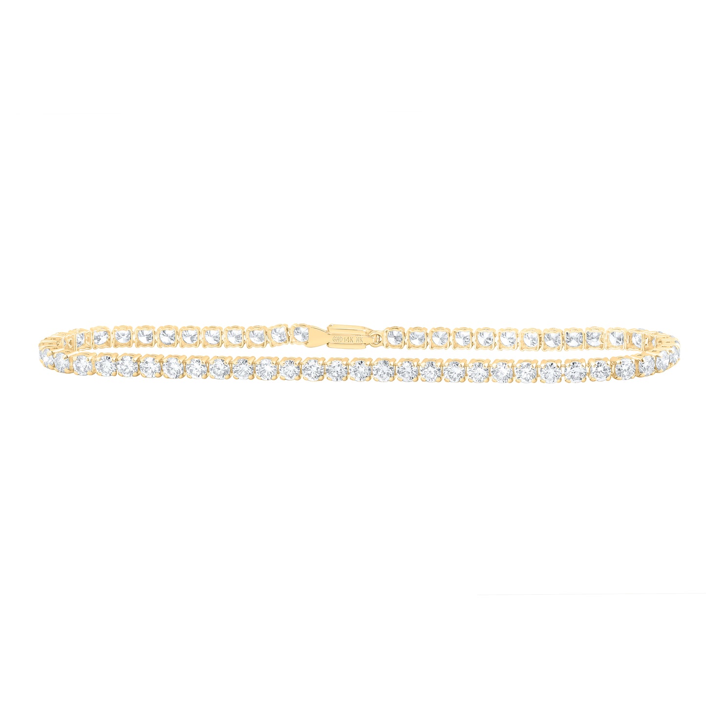 14kt Yellow Gold 5 Cttw Natural Diamond Tennis Bracelet, Length: 7 Inch
