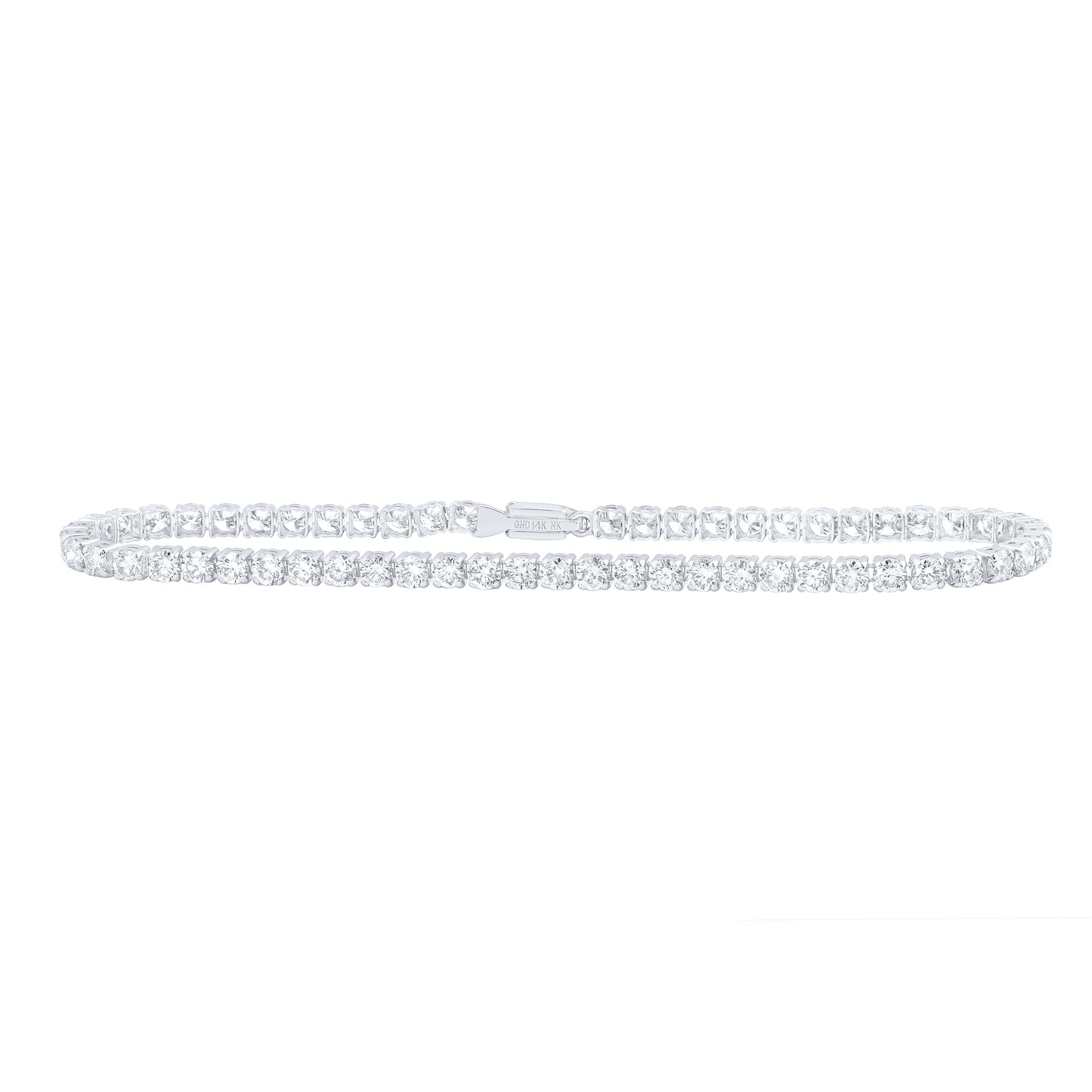 14kt White Gold 5 Cttw Natural Diamond Tennis Bracelet, Length: 7 Inch