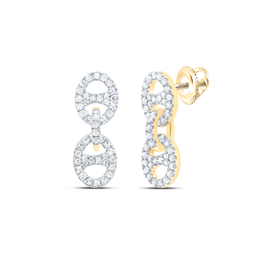 10K Yellow Gold 1/3Cttw Natural Diamond Cn Fashion Dangling Earring
