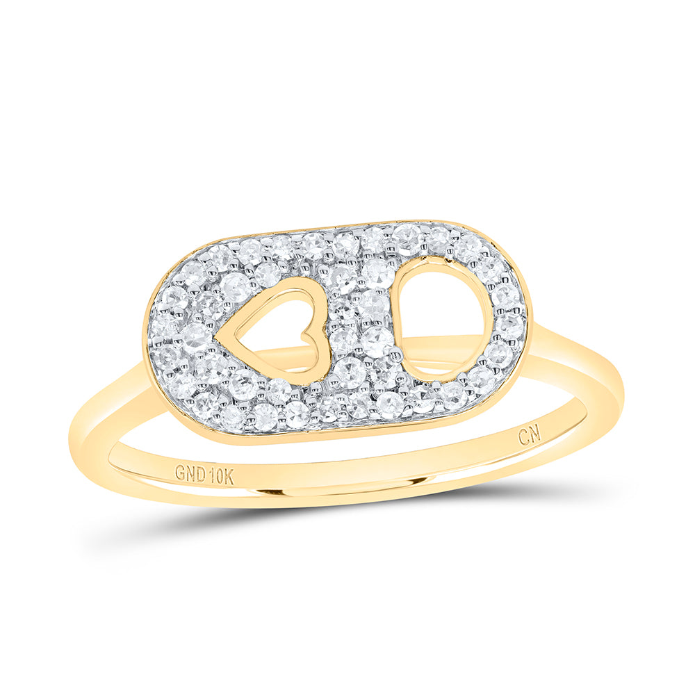 10kt Yellow Gold 1/5 Cttw Natural Diamond Bridal Wedding Engagement Anniversary Ring, Women Size: 5-9